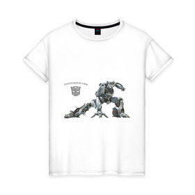 Женская футболка хлопок с принтом Transformer jazz в Курске, 100% хлопок | прямой крой, круглый вырез горловины, длина до линии бедер, слегка спущенное плечо | anime | аниме | анимэ