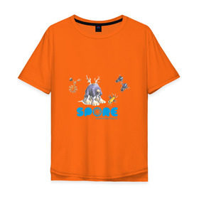 Мужская футболка хлопок Oversize с принтом Spore (3) в Курске, 100% хлопок | свободный крой, круглый ворот, “спинка” длиннее передней части | игры | лаборатория существ | спор