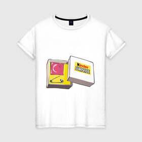 Женская футболка хлопок с принтом Киндер сюрприз в Курске, 100% хлопок | прямой крой, круглый вырез горловины, длина до линии бедер, слегка спущенное плечо | kinder | киндер | сюрприз