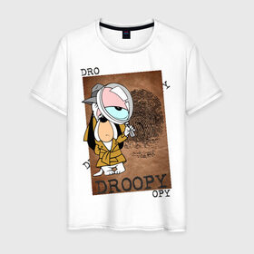 Мужская футболка хлопок с принтом Droopy в Курске, 100% хлопок | прямой крой, круглый вырез горловины, длина до линии бедер, слегка спущенное плечо. | droopy | друпи
