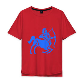 Мужская футболка хлопок Oversize с принтом Стрелец (2) в Курске, 100% хлопок | свободный крой, круглый ворот, “спинка” длиннее передней части | zodiac | астрология | гороскоп | знаки зодиака | стрелец