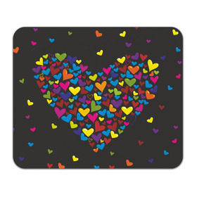 Коврик прямоугольный с принтом Сердечки в Курске, натуральный каучук | размер 230 х 185 мм; запечатка лицевой стороны | love | любовь | сердечко | сердце