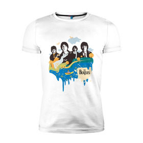 Мужская футболка премиум с принтом The Beatles в Курске, 92% хлопок, 8% лайкра | приталенный силуэт, круглый вырез ворота, длина до линии бедра, короткий рукав | beatles | lennon | битлз | битлс | битлы | леннон