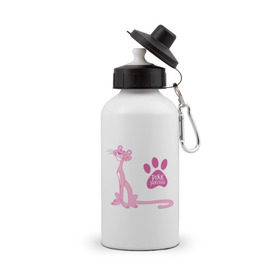 Бутылка спортивная с принтом Розовая Пантера в Курске, металл | емкость — 500 мл, в комплекте две пластиковые крышки и карабин для крепления | pink panther | розовая пантера