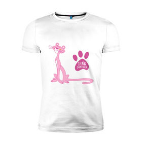 Мужская футболка премиум с принтом Розовая Пантера в Курске, 92% хлопок, 8% лайкра | приталенный силуэт, круглый вырез ворота, длина до линии бедра, короткий рукав | pink panther | розовая пантера