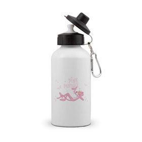 Бутылка спортивная с принтом Pink panther в Курске, металл | емкость — 500 мл, в комплекте две пластиковые крышки и карабин для крепления | Тематика изображения на принте: pink panther | розовая пантера