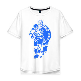 Мужская футболка хлопок Oversize с принтом Хоккеисты в Курске, 100% хлопок | свободный крой, круглый ворот, “спинка” длиннее передней части | кхл | нхл | хокей | хоккеист | хоккеисты | хоккей | хоккейный спорт
