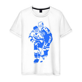 Мужская футболка хлопок с принтом Хоккеисты в Курске, 100% хлопок | прямой крой, круглый вырез горловины, длина до линии бедер, слегка спущенное плечо. | Тематика изображения на принте: кхл | нхл | хокей | хоккеист | хоккеисты | хоккей | хоккейный спорт