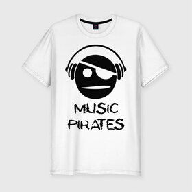 Мужская футболка премиум с принтом Music pirates в Курске, 92% хлопок, 8% лайкра | приталенный силуэт, круглый вырез ворота, длина до линии бедра, короткий рукав | 