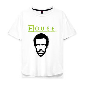 Мужская футболка хлопок Oversize с принтом Доктор Хаус в Курске, 100% хлопок | свободный крой, круглый ворот, “спинка” длиннее передней части | everybody lies | haus | house | все лгут | доктор | хауз | хаус | хью лори