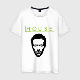 Мужская футболка хлопок с принтом Доктор Хаус в Курске, 100% хлопок | прямой крой, круглый вырез горловины, длина до линии бедер, слегка спущенное плечо. | everybody lies | haus | house | все лгут | доктор | хауз | хаус | хью лори