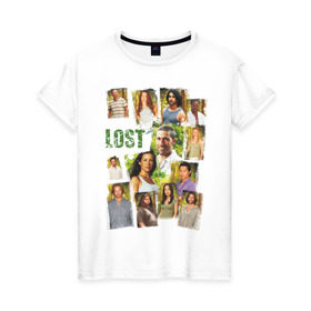 Женская футболка хлопок с принтом Lost (4) в Курске, 100% хлопок | прямой крой, круглый вырез горловины, длина до линии бедер, слегка спущенное плечо | 