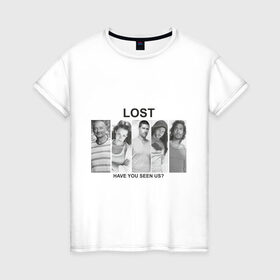 Женская футболка хлопок с принтом lost (5) в Курске, 100% хлопок | прямой крой, круглый вырез горловины, длина до линии бедер, слегка спущенное плечо | lost | лост | остаться в живых