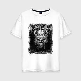 Женская футболка хлопок Oversize с принтом Dethklok (1) в Курске, 100% хлопок | свободный крой, круглый ворот, спущенный рукав, длина до линии бедер
 | heavy metal | metal | rock | trash metal | квартет | метал | рок | рок группа | рок группы | трэш метал | хеви метал