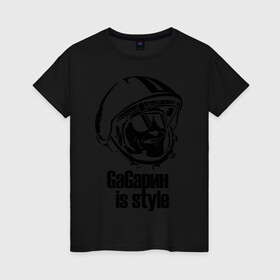 Женская футболка хлопок с принтом GaGarin 01 в Курске, 100% хлопок | прямой крой, круглый вырез горловины, длина до линии бедер, слегка спущенное плечо | 