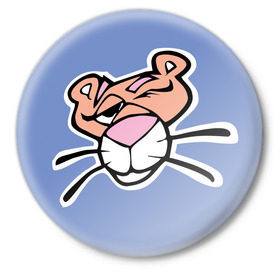 Значок с принтом Pink panther в Курске,  металл | круглая форма, металлическая застежка в виде булавки | pink panther | розовая пантера