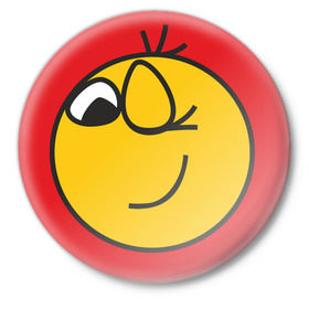 Значок с принтом Смайлик (3) в Курске,  металл | круглая форма, металлическая застежка в виде булавки | Тематика изображения на принте: smile | смайл | смайлик | улыбка