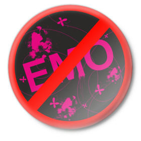 Значок с принтом Эмо (3) в Курске,  металл | круглая форма, металлическая застежка в виде булавки | emo | запрет на эмо | знак | субкультуры | эмо
