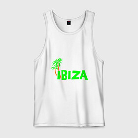 Мужская майка хлопок с принтом Ibiza в Курске, 100% хлопок |  | ibiza | ибица | пальмы | фестиваль