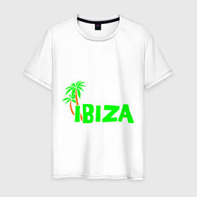 Мужская футболка хлопок с принтом Ibiza в Курске, 100% хлопок | прямой крой, круглый вырез горловины, длина до линии бедер, слегка спущенное плечо. | ibiza | ибица | пальмы | фестиваль