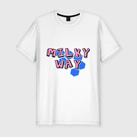 Мужская футболка премиум с принтом Milky way в Курске, 92% хлопок, 8% лайкра | приталенный силуэт, круглый вырез ворота, длина до линии бедра, короткий рукав | dance | milkyway | tecktonick | tektonic | tektonik | клуб | танцевать | тектоник | тиктоник