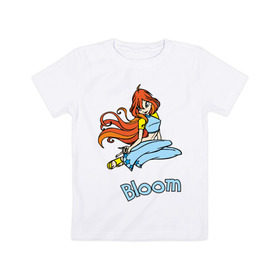 Детская футболка хлопок с принтом WinX bloom в Курске, 100% хлопок | круглый вырез горловины, полуприлегающий силуэт, длина до линии бедер | Тематика изображения на принте: bloom | winx | винкс