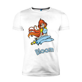 Мужская футболка премиум с принтом WinX bloom в Курске, 92% хлопок, 8% лайкра | приталенный силуэт, круглый вырез ворота, длина до линии бедра, короткий рукав | Тематика изображения на принте: bloom | winx | винкс