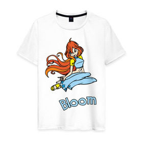 Мужская футболка хлопок с принтом WinX bloom в Курске, 100% хлопок | прямой крой, круглый вырез горловины, длина до линии бедер, слегка спущенное плечо. | Тематика изображения на принте: bloom | winx | винкс