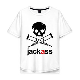 Мужская футболка хлопок Oversize с принтом Jackass (Чудаки) в Курске, 100% хлопок | свободный крой, круглый ворот, “спинка” длиннее передней части | jackas | придурки | чудаки