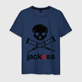 Мужская футболка хлопок с принтом Jackass (Чудаки) в Курске, 100% хлопок | прямой крой, круглый вырез горловины, длина до линии бедер, слегка спущенное плечо. | jackas | придурки | чудаки