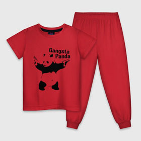 Детская пижама хлопок с принтом Gangsta Panda в Курске, 100% хлопок |  брюки и футболка прямого кроя, без карманов, на брюках мягкая резинка на поясе и по низу штанин
 | Тематика изображения на принте: панда