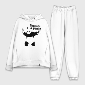 Женский костюм хлопок Oversize с принтом Gangsta Panda в Курске,  |  | Тематика изображения на принте: панда