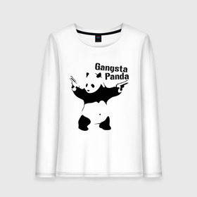 Женский лонгслив хлопок с принтом Gangsta Panda в Курске, 100% хлопок |  | панда