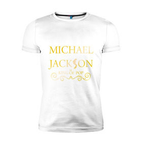 Мужская футболка премиум с принтом Michael Jackson (1) в Курске, 92% хлопок, 8% лайкра | приталенный силуэт, круглый вырез ворота, длина до линии бедра, короткий рукав | 