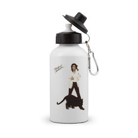 Бутылка спортивная с принтом Michael Jackson (2) в Курске, металл | емкость — 500 мл, в комплекте две пластиковые крышки и карабин для крепления | jackson | michael | mj | pop | джексон | майкл | майкл джексон | поп