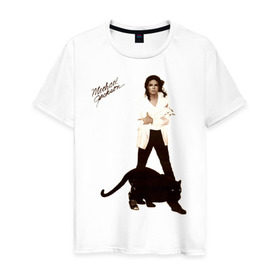 Мужская футболка хлопок с принтом Michael Jackson (2) в Курске, 100% хлопок | прямой крой, круглый вырез горловины, длина до линии бедер, слегка спущенное плечо. | Тематика изображения на принте: jackson | michael | mj | pop | джексон | майкл | майкл джексон | поп