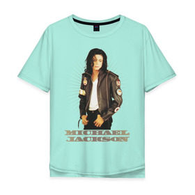 Мужская футболка хлопок Oversize с принтом Michael Jackson (4) в Курске, 100% хлопок | свободный крой, круглый ворот, “спинка” длиннее передней части | jackson | michael | mj | pop | джексон | майкл | майкл джексон | поп