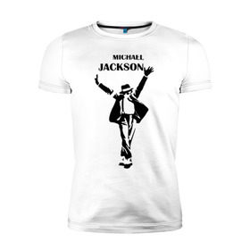 Мужская футболка премиум с принтом Michael Jackson (3) в Курске, 92% хлопок, 8% лайкра | приталенный силуэт, круглый вырез ворота, длина до линии бедра, короткий рукав | 