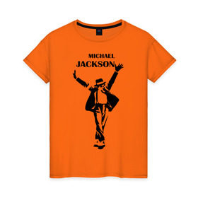 Женская футболка хлопок с принтом Michael Jackson (3) в Курске, 100% хлопок | прямой крой, круглый вырез горловины, длина до линии бедер, слегка спущенное плечо | 