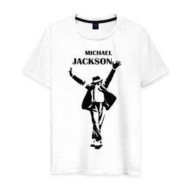 Мужская футболка хлопок с принтом Michael Jackson (3) в Курске, 100% хлопок | прямой крой, круглый вырез горловины, длина до линии бедер, слегка спущенное плечо. | 