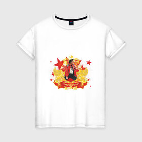 Женская футболка хлопок с принтом Michael Jackson (7) в Курске, 100% хлопок | прямой крой, круглый вырез горловины, длина до линии бедер, слегка спущенное плечо | 