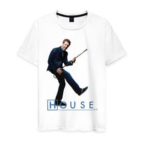 Мужская футболка хлопок с принтом House (2) в Курске, 100% хлопок | прямой крой, круглый вырез горловины, длина до линии бедер, слегка спущенное плечо. | everybody lies | haus | house | все лгут | доктор | хауз | хаус | хью лори