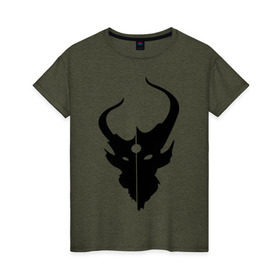 Женская футболка хлопок с принтом Demon Hunter Band в Курске, 100% хлопок | прямой крой, круглый вырез горловины, длина до линии бедер, слегка спущенное плечо | demon hunter | metal | rock | логотип | метал | музыка | рок | рок группа | рок группы