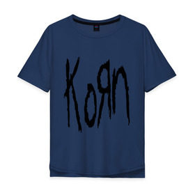 Мужская футболка хлопок Oversize с принтом Korn в Курске, 100% хлопок | свободный крой, круглый ворот, “спинка” длиннее передней части | korn | metal | rock | корн | логотип | метал | музыка | рок | рок группа | рок группы