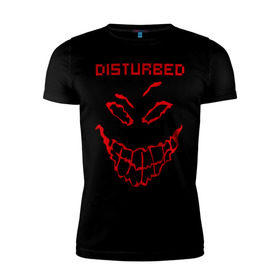 Мужская футболка премиум с принтом Disturbed в Курске, 92% хлопок, 8% лайкра | приталенный силуэт, круглый вырез ворота, длина до линии бедра, короткий рукав | disturbed