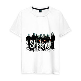 Мужская футболка хлопок с принтом Slipknot (3) в Курске, 100% хлопок | прямой крой, круглый вырез горловины, длина до линии бедер, слегка спущенное плечо. | heavy metal | rock | slipknot | trash metal | альтернатива | лица | рок группа | рок группы | трэш метал | хеви метал