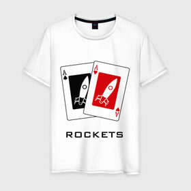 Мужская футболка хлопок с принтом AA Ракеты в Курске, 100% хлопок | прямой крой, круглый вырез горловины, длина до линии бедер, слегка спущенное плечо. | ace | poker | rocket | rockets | карты | покер | ракеты | туз | тузы