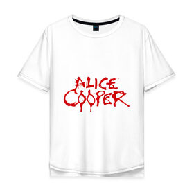Мужская футболка хлопок Oversize с принтом Alice Cooper в Курске, 100% хлопок | свободный крой, круглый ворот, “спинка” длиннее передней части | alice cooper | metal | rock | логотип | метал | музыка | музыкант | рок | рок музыка | элис купер