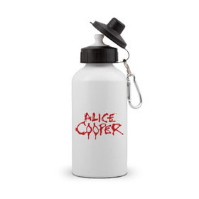 Бутылка спортивная с принтом Alice Cooper в Курске, металл | емкость — 500 мл, в комплекте две пластиковые крышки и карабин для крепления | alice cooper | metal | rock | логотип | метал | музыка | музыкант | рок | рок музыка | элис купер