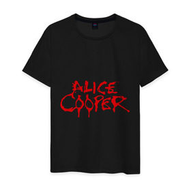 Мужская футболка хлопок с принтом Alice Cooper в Курске, 100% хлопок | прямой крой, круглый вырез горловины, длина до линии бедер, слегка спущенное плечо. | alice cooper | metal | rock | логотип | метал | музыка | музыкант | рок | рок музыка | элис купер